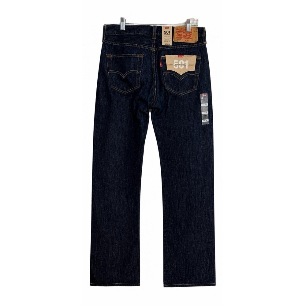 Levis 501 Original Jeans Mens 30x32 Dark Indigo New Straight Leg Button Fly